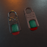 Padlocks side by side - fingerprint style