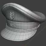 Peaked cap lowpoly 3/4 view