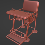 interrogation chair - clay render