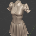 Latex maid - clay render (front)