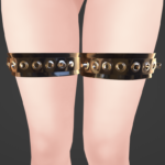 Vergilius thigh cuffs - both legs, textured.