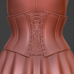 Maid dress corset bow details