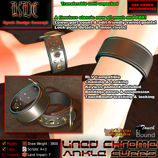 Lined Chrome Ankle Cuffs - Store picture